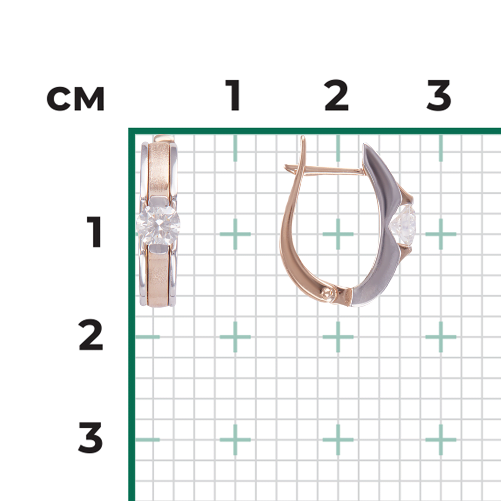 Серьги с английским замком из комбинированного золота с бриллиантом 02-4188-00-101-1111-30