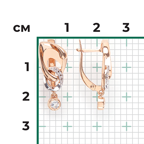 Серьги «Настроение» из комбинированного золота с натуральными топазами white 02-4844-00-201-1111