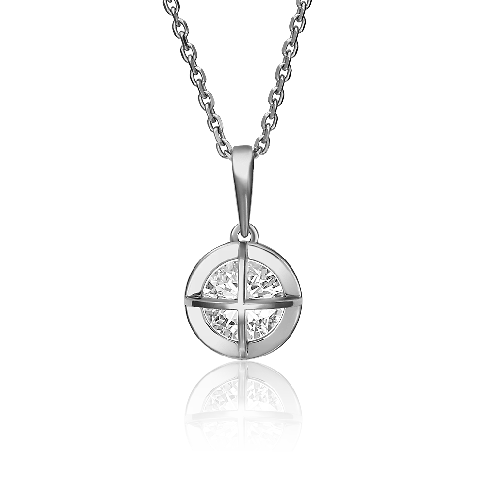 Подвеска из белого золота с фианитом 03-3073-00-501-1120-67