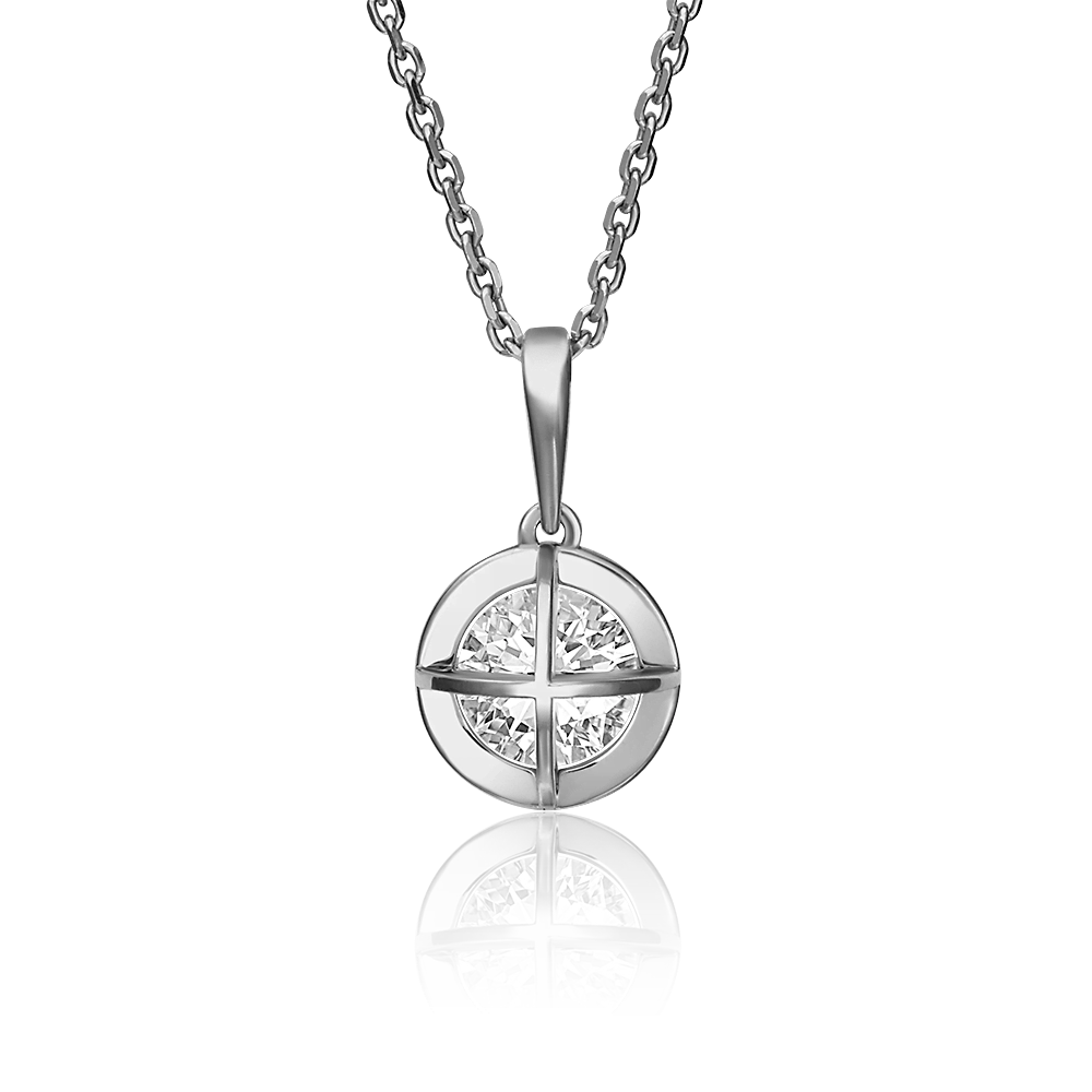 Подвеска из белого золота с фианитом 03-3073-00-501-1120-67