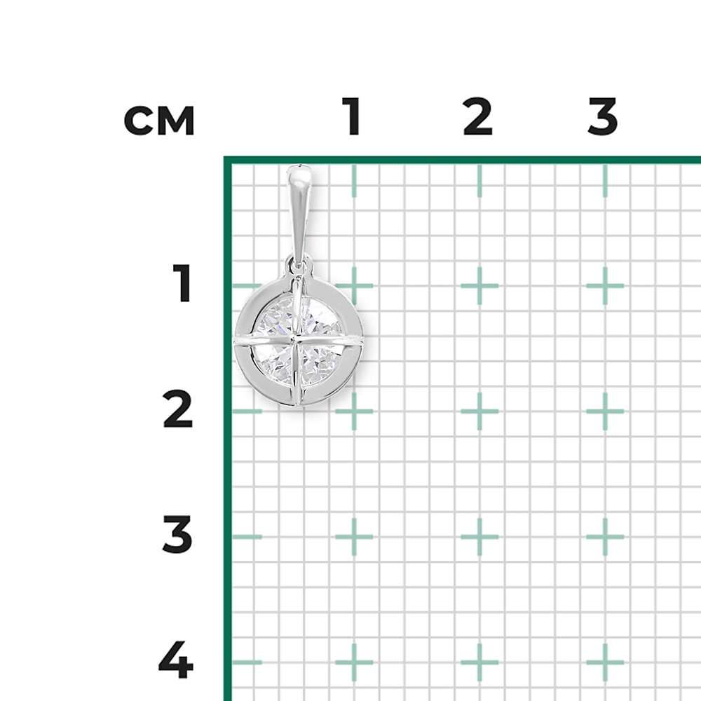 Подвеска из белого золота с фианитом 03-3073-00-501-1120-67