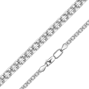 Цепь из белого золота с алмазной гранью (плетение «Бисмарк двойной якорь») 21-2003-050-1120-17