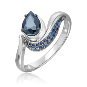 Кольцо из белого золота с сапфирами 01-5734-00-102-1120