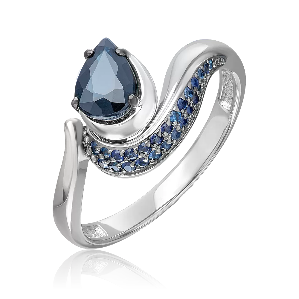 Кольцо из белого золота с сапфирами 01-5734-00-102-1120