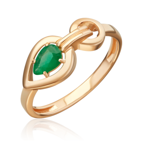 Кольцо из красного золота с изумрудом 01-5862-00-103-1110