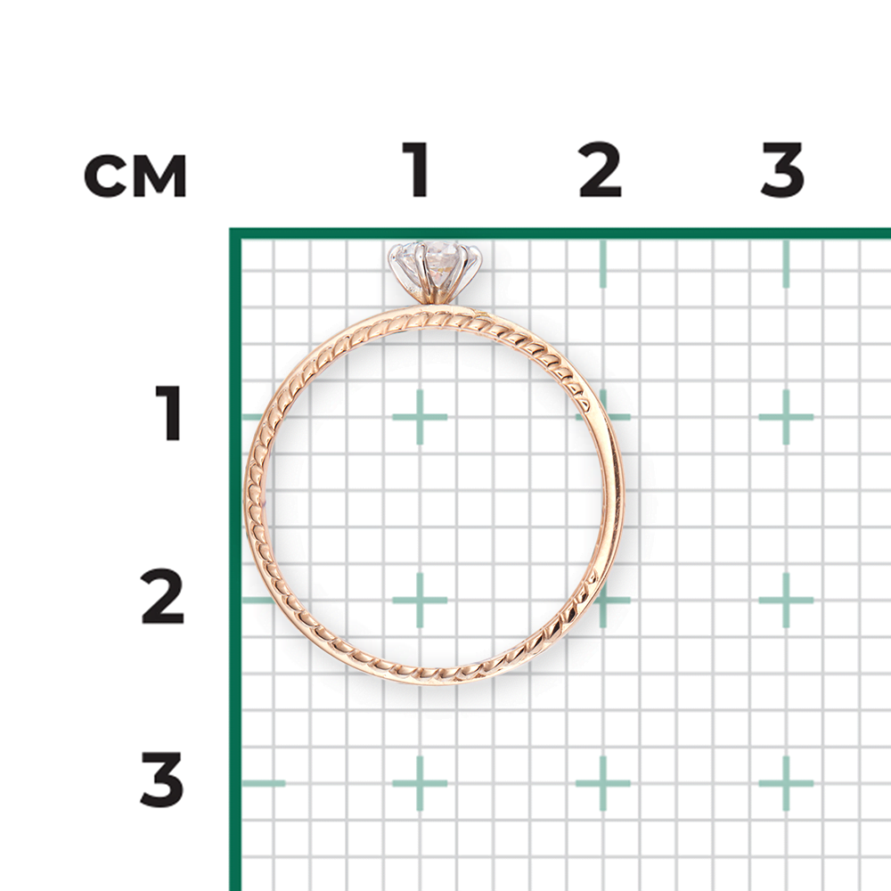 Кольцо из комбинированного золота с фианитом 01-5334-00-501-1111-38