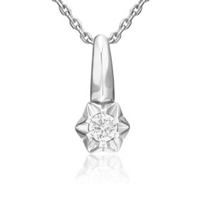 Подвеска из белого золота с бриллиантом 03-3524-00-101-1120