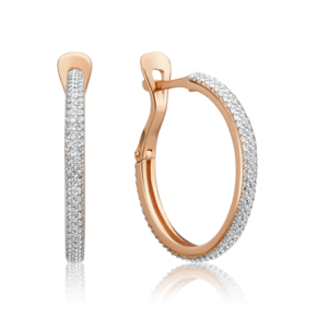 Серьги с английским замком из красного золота с бриллиантами 02-3258-00-101-1110-30