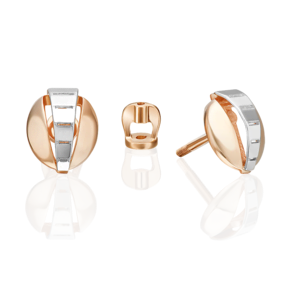 Серьги-пусеты из комбинированного золота 02-5380-00-000-1111