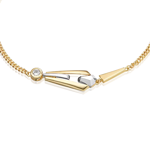 Браслет из комбинированного золота с натуральным топазом white 05-0748-00-201-1121