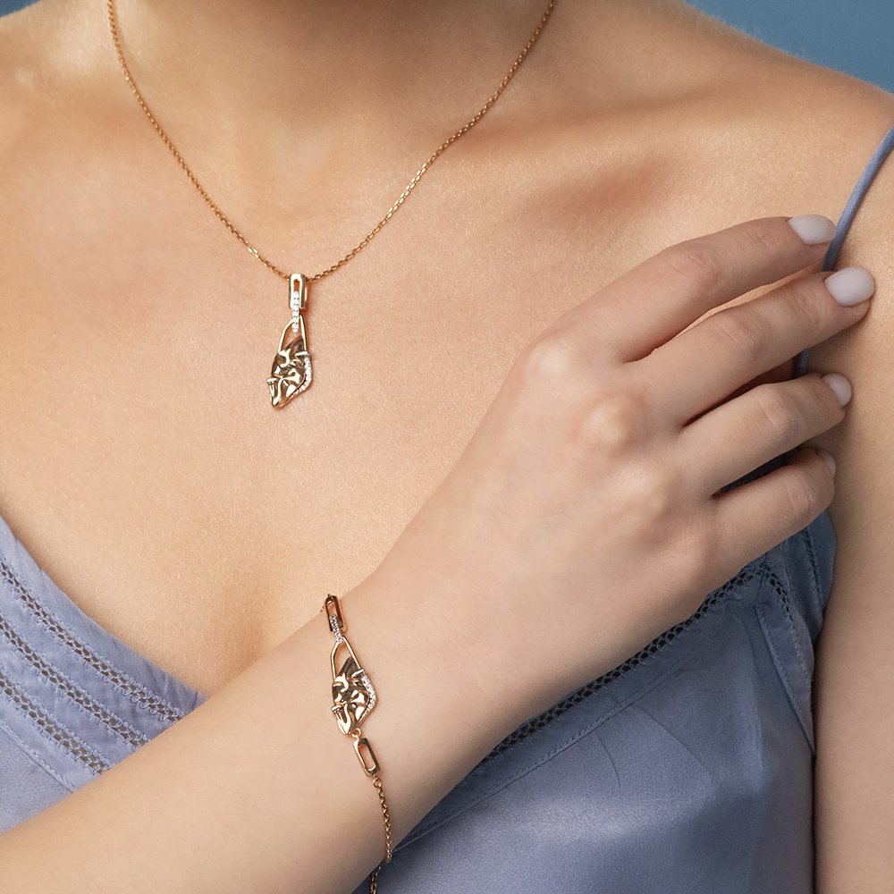 Подвеска «Загадочность» из комбинированного золота с натуральными топазами white 03-3414-00-201-1111