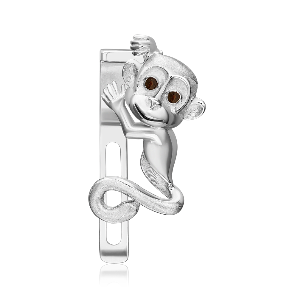 Аксессуар на лацкан «Обезьяна» из серебра с эмалью 12-0015-00-000-0200