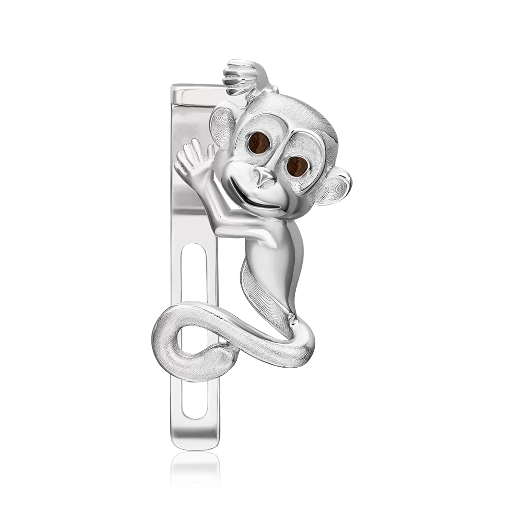 Аксессуар на лацкан «Обезьяна» из серебра с эмалью 12-0015-00-000-0200