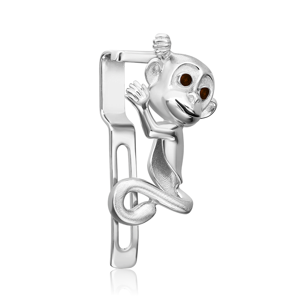 Аксессуар на лацкан «Обезьяна» из серебра с эмалью 12-0015-00-000-0200