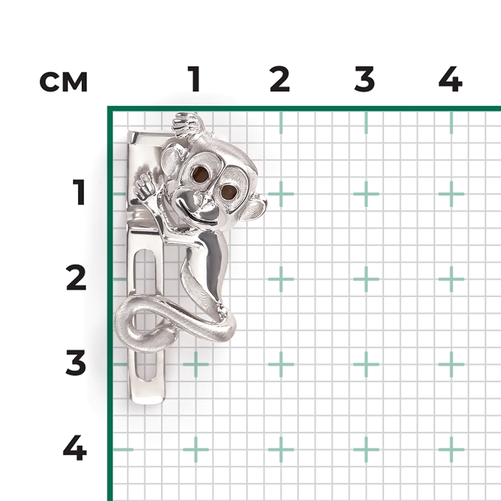 Аксессуар на лацкан «Обезьяна» из серебра с эмалью 12-0015-00-000-0200