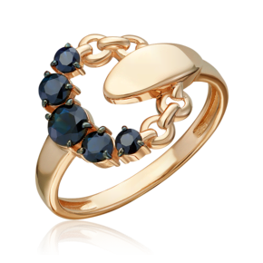Кольцо из красного золота с сапфирами 01-5864-00-102-1110