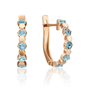 Серьги с английским замком из красного золота с топазами 02-4518-00-201-1110-57