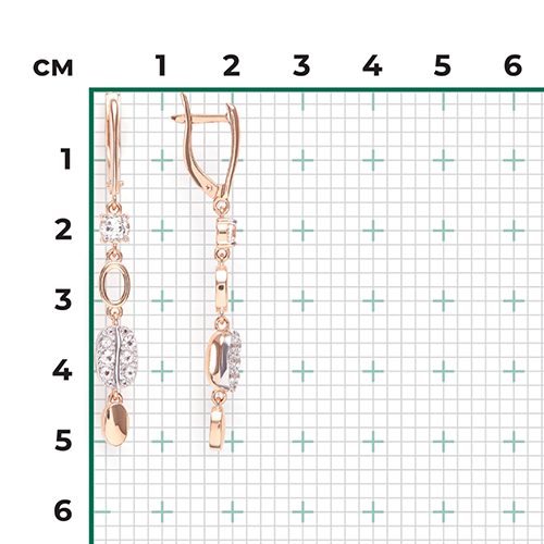 Серьги с английским замком из комбинированного золота с натуральными топазами white 02-4914-00-201-1111