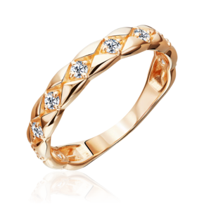 Кольцо из красного золота с фианитами 01-5900-00-401-1110