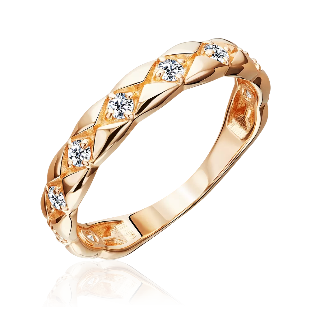 Кольцо из красного золота с фианитами 01-5900-00-401-1110