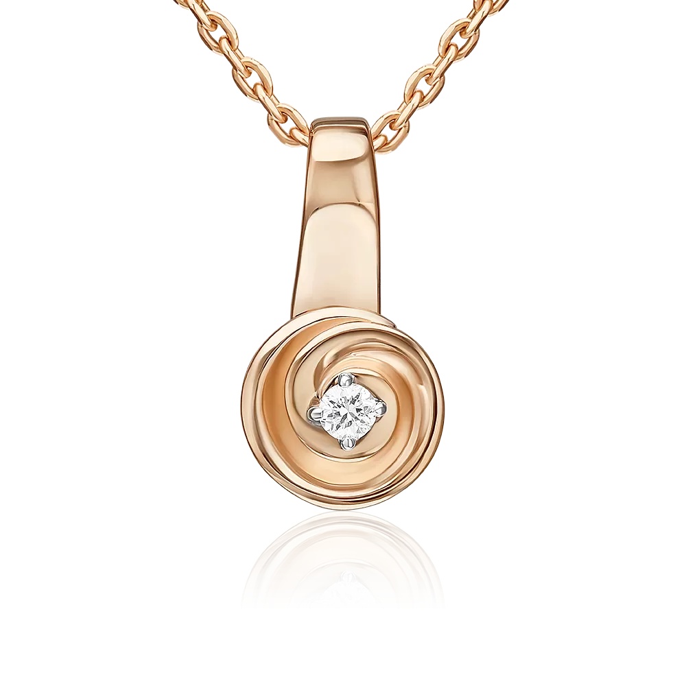 Подвеска из комбинированного золота с бриллиантом 03-3522-00-101-1111