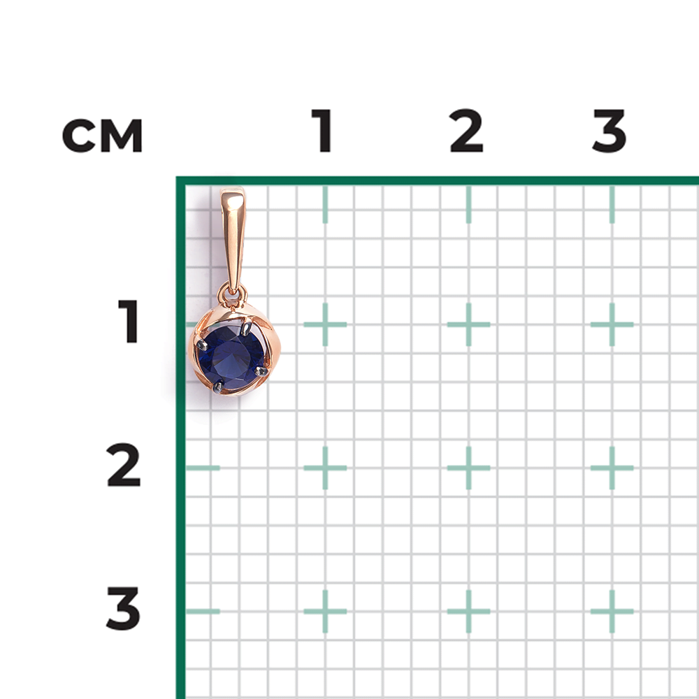Подвеска из красного золота с синтетической вставкой 03-2951-00-404-1110-03