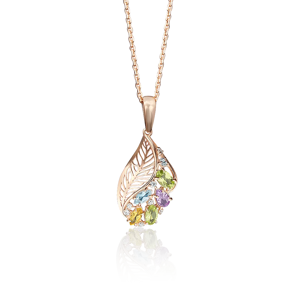 Подвеска из красного золота с миксом камней 03-2559-00-227-1110-46