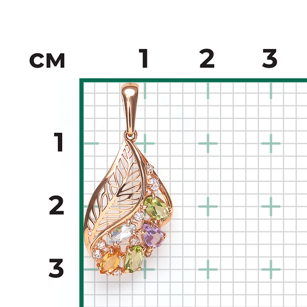Подвеска из красного золота с миксом камней 03-2559-00-227-1110-46