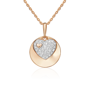 Подвеска «Сердце» из красного золота с синтетическими вставками 03-2563-00-801-1110-55