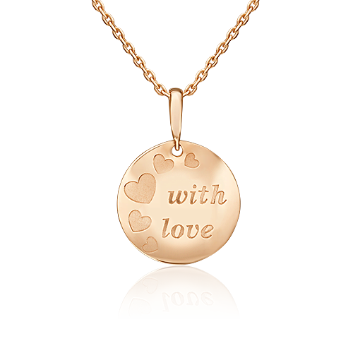 Подвеска «Сердце» из красного золота с синтетическими вставками 03-2563-00-801-1110-55