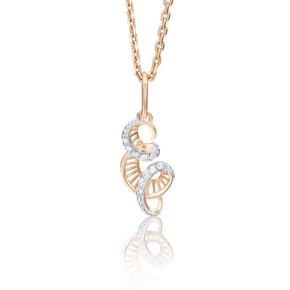 Подвеска «Буква Е» из красного золота с фианитами 03-2448-Е-401-1110-03