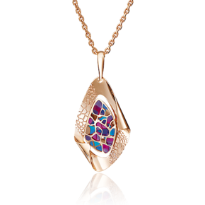 Подвеска из красного золота с эмалью 03-2788-00-000-1110-59