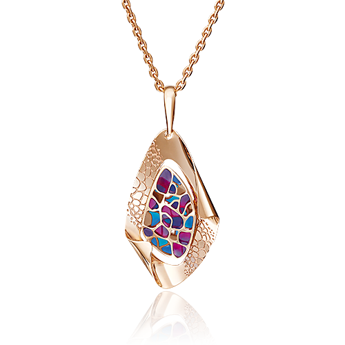 Подвеска из красного золота с эмалью 03-2788-00-000-1110-59