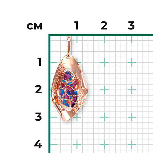 Подвеска из красного золота с эмалью 03-2788-00-000-1110-59