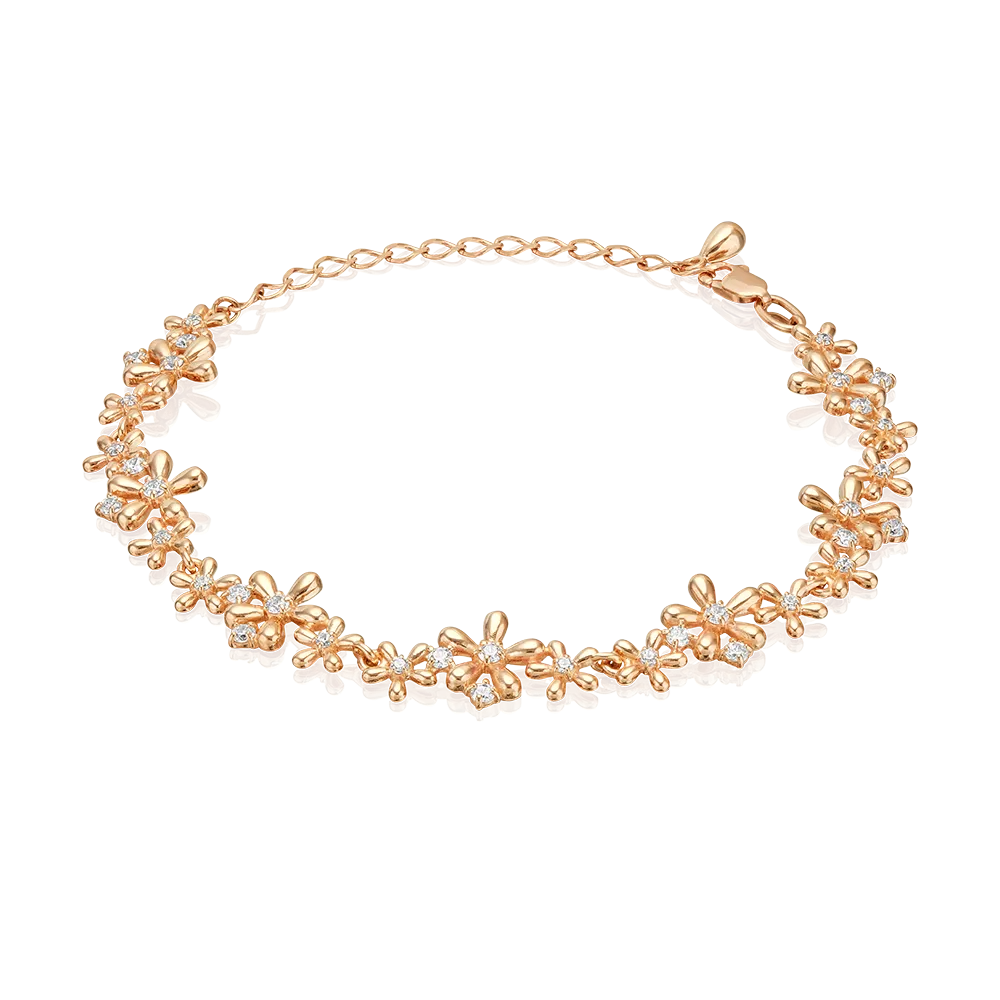 Браслет из красного золота с фианитами 05-0848-00-401-1110