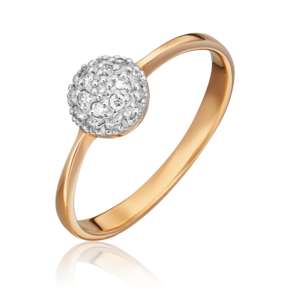 Кольцо из красного золота с бриллиантами 01-0601-00-101-1110-30