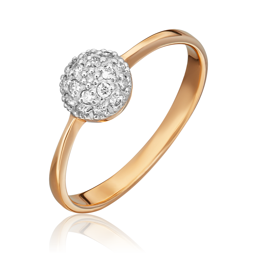 Кольцо из красного золота с бриллиантами 01-0601-00-101-1110-30