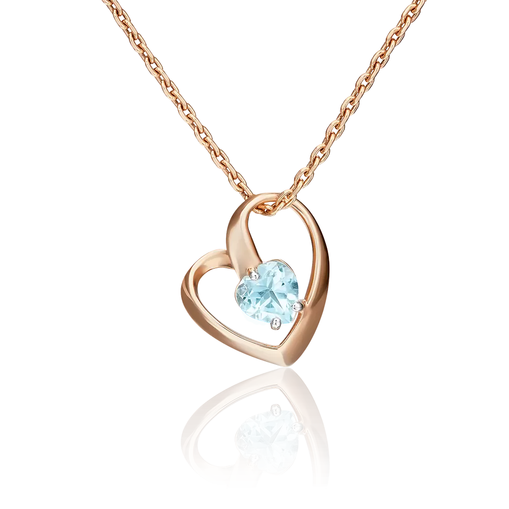 Подвеска «Сердце» из красного золота с топазом 03-3047-00-201-1110-57