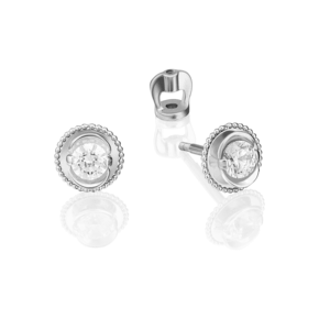 Серьги-пусеты из белого золота с фианитом 02-4126-00-501-1120-38