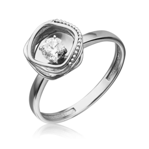 Кольцо из белого золота с фианитом 01-5232-00-501-1120-38