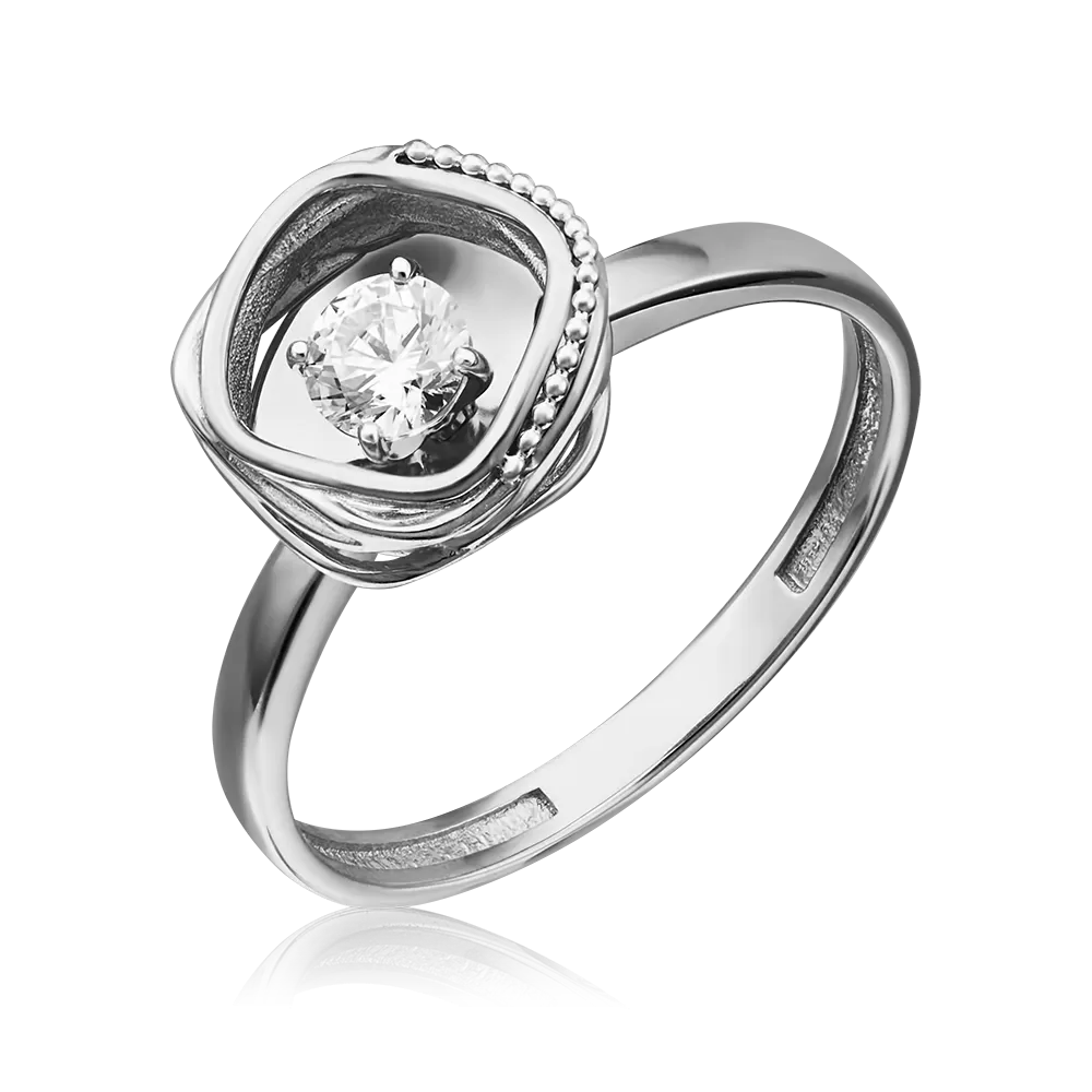 Кольцо из белого золота с фианитом 01-5232-00-501-1120-38