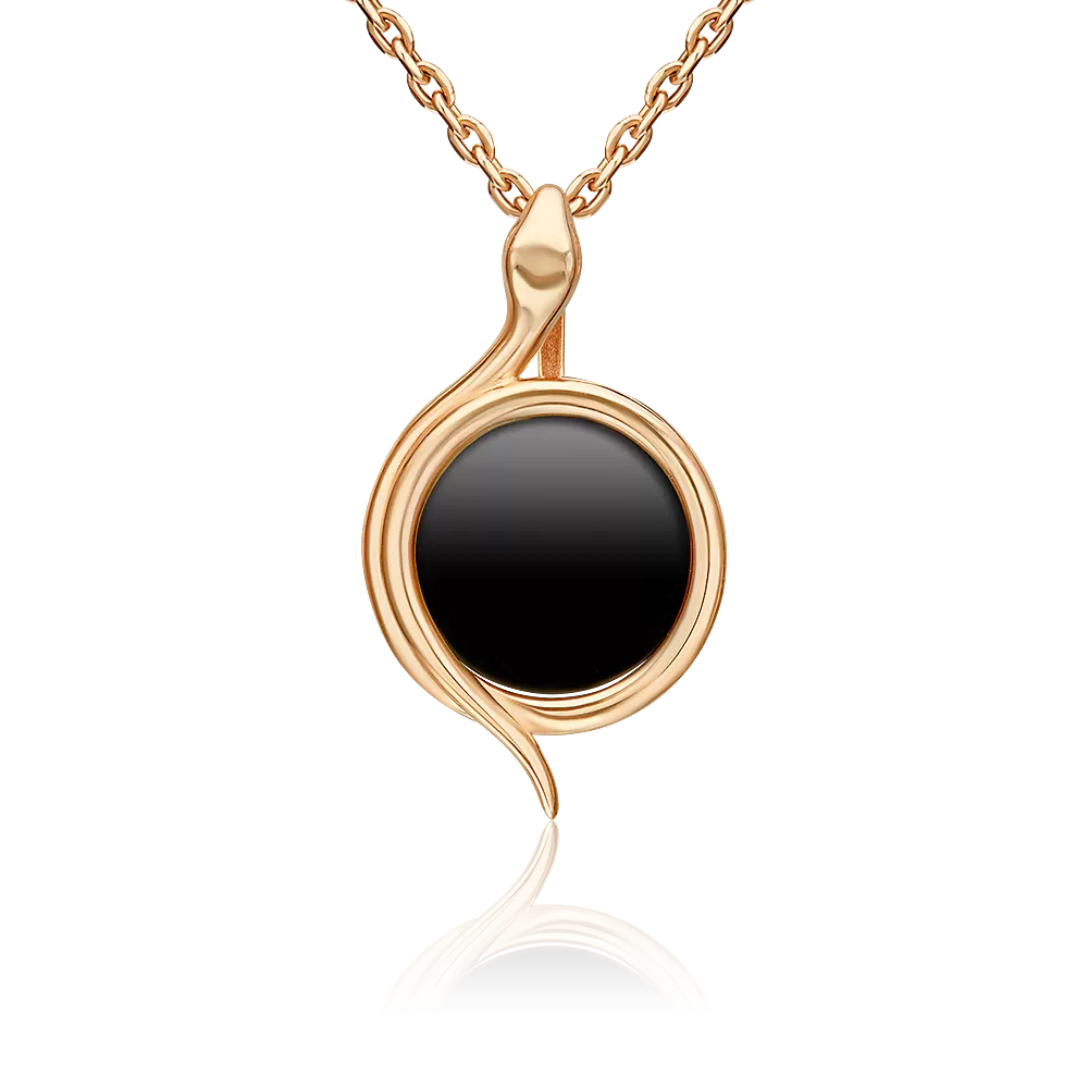 Подвеска «Магия ночи» из красного золота с ониксом 03-3609-00-281-1110