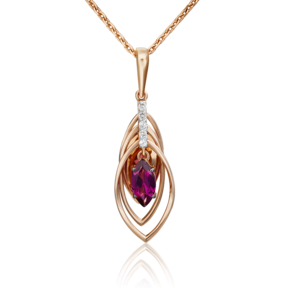 Подвеска из красного золота с гранатом и натуральными топазами white 03-3055-01-264-1110-57