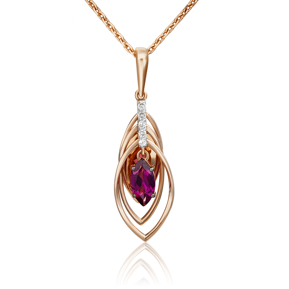 Подвеска из красного золота с гранатом и натуральными топазами white 03-3055-01-264-1110-57