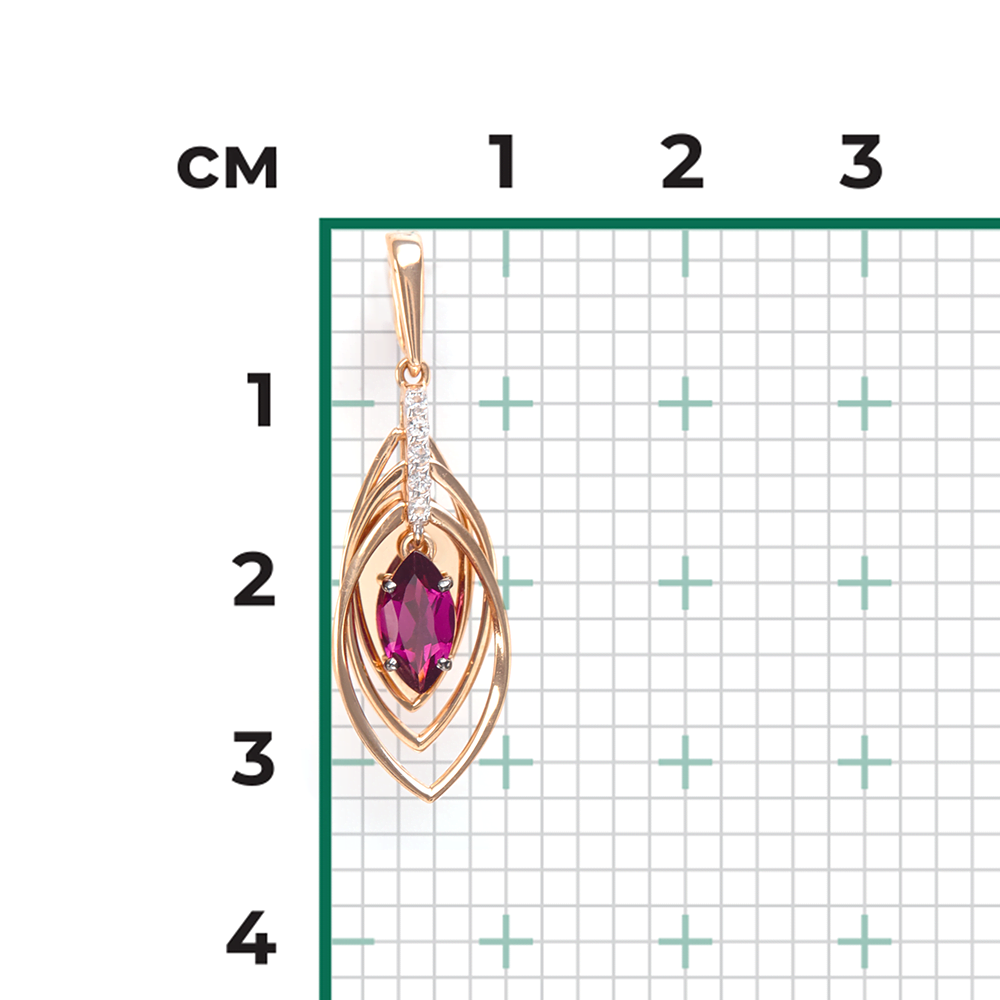 Подвеска из красного золота с гранатом и натуральными топазами white 03-3055-01-264-1110-57