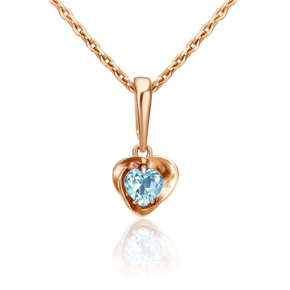 Подвеска «Сердце» из красного золота с топазом 03-3003-00-201-1110-57