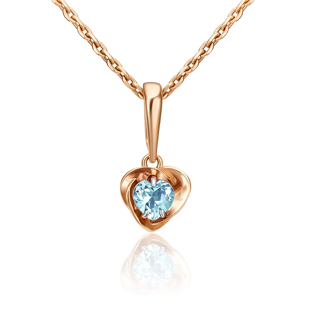 Подвеска «Сердце» из красного золота с топазом 03-3003-00-201-1110-57