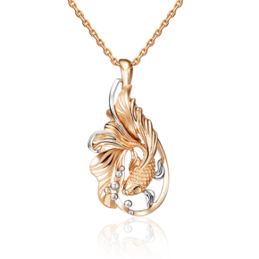 Подвеска «Знак зодиака Рыбы» из красного золота 03-2814-00-000-1110-48