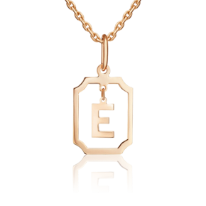 Подвеска «Буква Е» из красного золота 03-3642-Е-000-1110