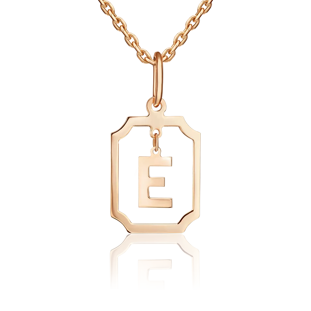 Подвеска «Буква Е» из красного золота 03-3642-Е-000-1110